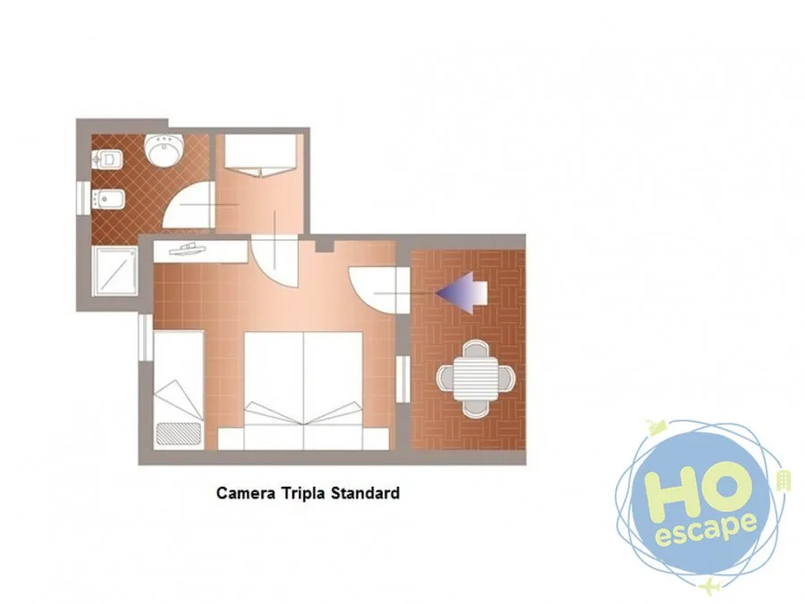 Planimetria della Camera Tripla Standard