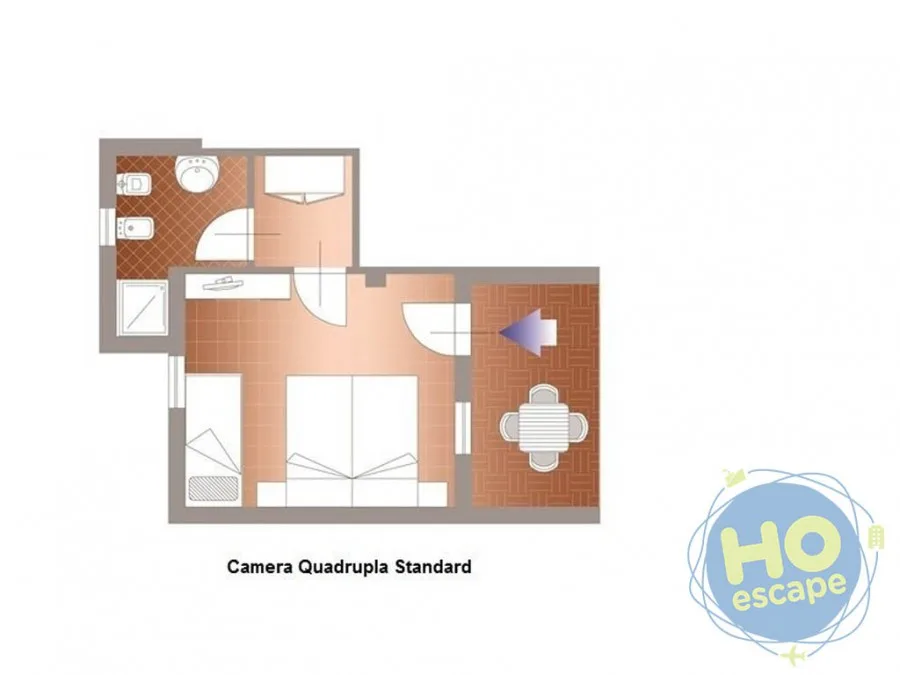 Planimetria della Camera Quadrupla Standard